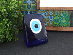 Blue Evil Eye Triangle Ornament, Handmade Turkish Artisan Nazar, Evil Eye Gift, Amulet Talisman