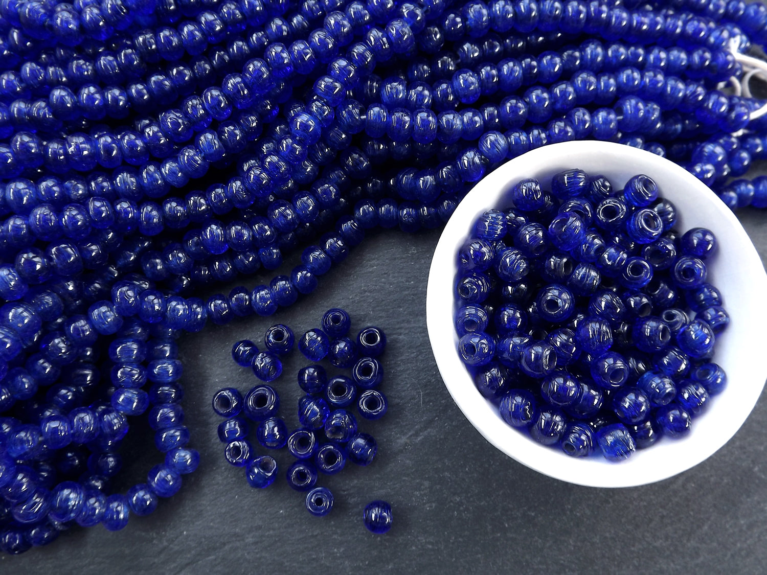 BULK - 50 Navy Blue Rustic Glass Bead - Traditional Turkish Artisan Handmade - 8mm - Turkish Glass Beads BULK - 50 Navy Blue Rustic Glass Bead - Traditional Turkish Artisan Handmade - 8mm - Turkish Glass Beads