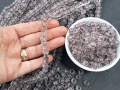 BULK - 50 Clear Rustic Glass Bead - Traditional Turkish Artisan Handmade - 8mm - Turkish Glass Beads