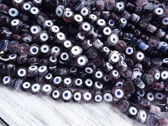 6 Mauve Purple Marble Evil Eye Nazar Glass Bead - Traditional Turkish Handmade Protective Lucky Amulet 16 mm VALUE PACK Turkish Glass Beads