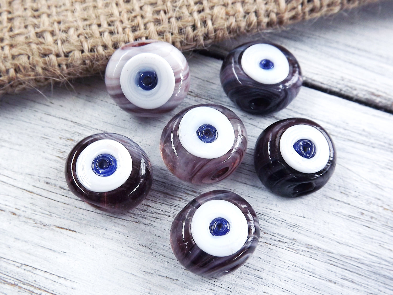 6 Mauve Purple Marble Evil Eye Nazar Glass Bead - Traditional Turkish Handmade Protective Lucky Amulet 16 mm VALUE PACK Turkish Glass Beads 6 Mauve Purple Marble Evil Eye Nazar Glass Bead - Traditional Turkish Handmade Protective Lucky Amulet 16 mm VALUE PACK Turkish Glass Beads