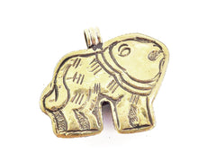 Large Carved Conch Shell Lion Tribal Pendant - Nepalese Handmade - Antique Brass