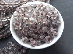 BULK - 50 Clear Rustic Glass Bead - Traditional Turkish Artisan Handmade - 8mm - Turkish Glass Beads