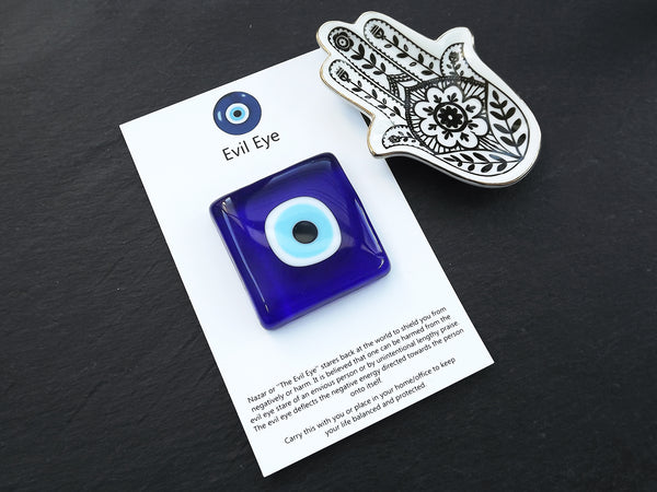 Blue Evil Eye Desktop Ornament, Turkish Nazar Eye Paperweight, Evil Eye Gift, Evil Eye Decor