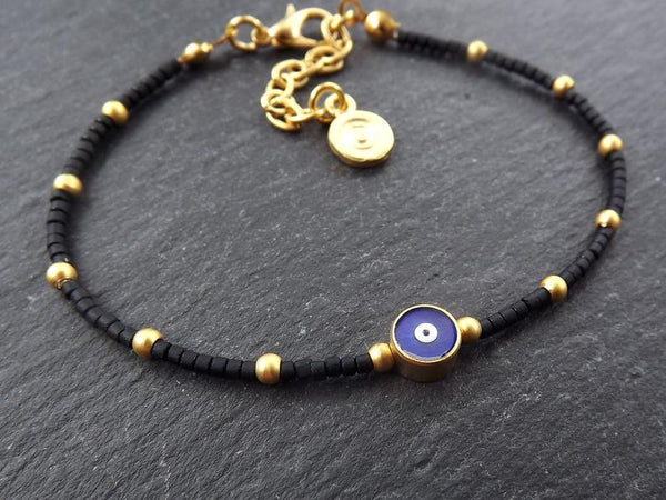 Black Evil Eye Bracelet, Good Luck Gift, Protection, Lucky, Friendship Bracelet, Turkish Nazar