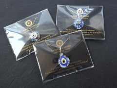 Blue Evil Eye Necklace, Protective Turkish Nazar, Good Luck Gift, Sterling Silver 18'' Chain