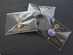 Blue Square Evil Eye Necklace, Protective Turkish Nazar, Good Luck Gift, Sterling Silver 18'' Chain