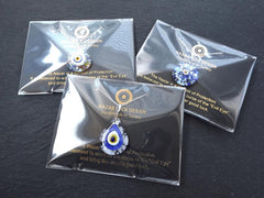 Blue Evil Eye Necklace, Protective Turkish Nazar, Good Luck Gift, Sterling Silver 18'' Chain