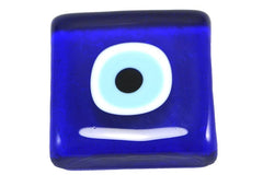 Square Blue Evil Eye Ornament, Handmade Turkish Nazar, Evil Eye Gift, Amulet, Talisman,