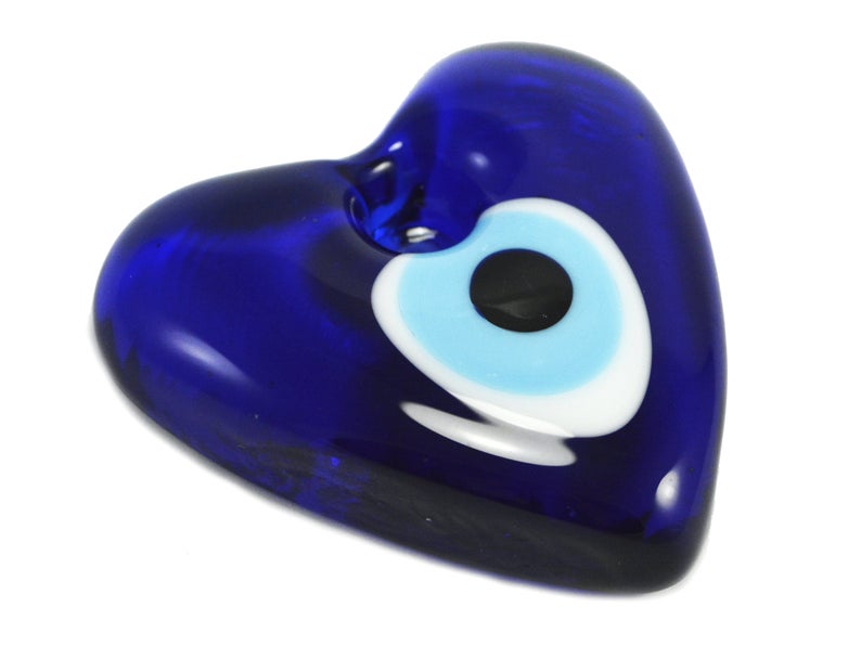 Blue Evil Eye Heart Pendant, Handmade Turkish Nazar, Evil Eye Gift, Amulet, Talisman Blue Evil Eye Heart Pendant, Handmade Turkish Nazar, Evil Eye Gift, Amulet, Talisman