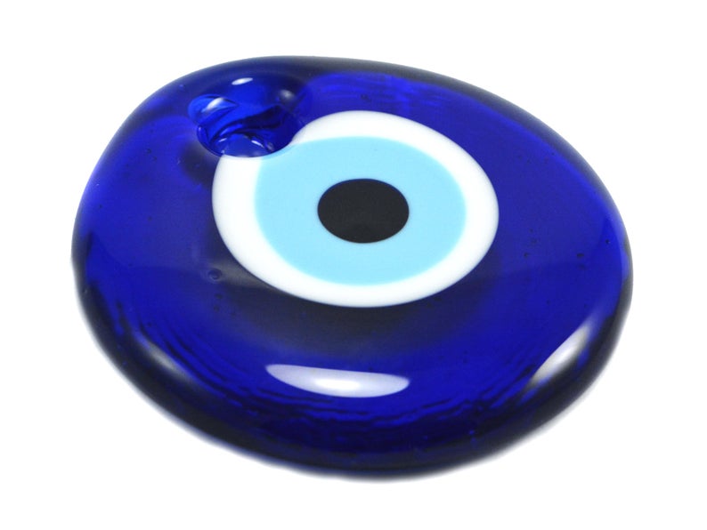 Blue Evil Eye Round Pendant, Handmade Turkish Artisan Nazar, Evil Eye Gift, 7cm Blue Evil Eye Round Pendant, Handmade Turkish Artisan Nazar, Evil Eye Gift, 7cm