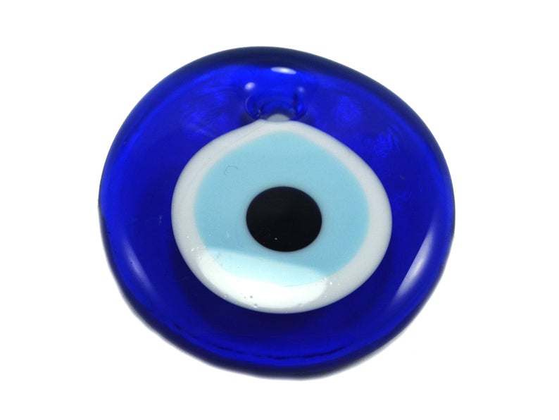 Blue Evil Eye Round Pendant, Handmade Turkish Artisan Nazar, Evil Eye Gift, Amulet, Talisman, 5.5cm Blue Evil Eye Round Pendant, Handmade Turkish Artisan Nazar, Evil Eye Gift, Amulet, Talisman, 5.5cm