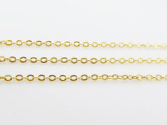 2.5mm Delicate Cable Chain - 22k Matte Gold Plated - 1 Meter or 3.3 Feet
