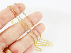2.5mm Delicate Cable Chain - 22k Matte Gold Plated - 1 Meter or 3.3 Feet