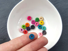 Teal Blue Wood Beads, Blue Wooden Beads, Heishi Beads, Round Wood Spacers, Teal Blue Beads, Teal Bead, 8mm Choose 50pcs, 200pcs or 400pcs