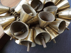 Brass Bell Rustic Cast Raw Brass Tribal Ethnic Bell Pendant, Jewelry Supplies Home Decoration Costume Design - No:5 Bar Clapper - 1pc