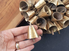 Brass Bell Rustic Cast Raw Brass Tribal Ethnic Bell Pendant, Jewelry Supplies Home Decoration Costume Design - No:5 Bar Clapper - 1pc