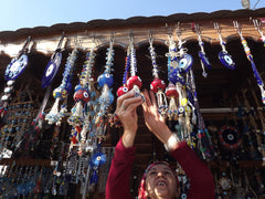 6 Caramel Honey Yellow Evil Eye Nazar Glass Bead Traditional Turkish Handmade Protective Lucky Amulet  26 mm VALUE PACK Turkish Glass Beads