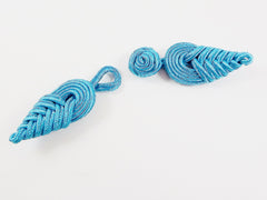 Teal Blue Chinese Knot Button Closures Clasp - Soutache Cord - 1pc
