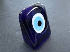 Blue Evil Eye Triangle Ornament, Handmade Turkish Artisan Nazar, Evil Eye Gift, Amulet Talisman