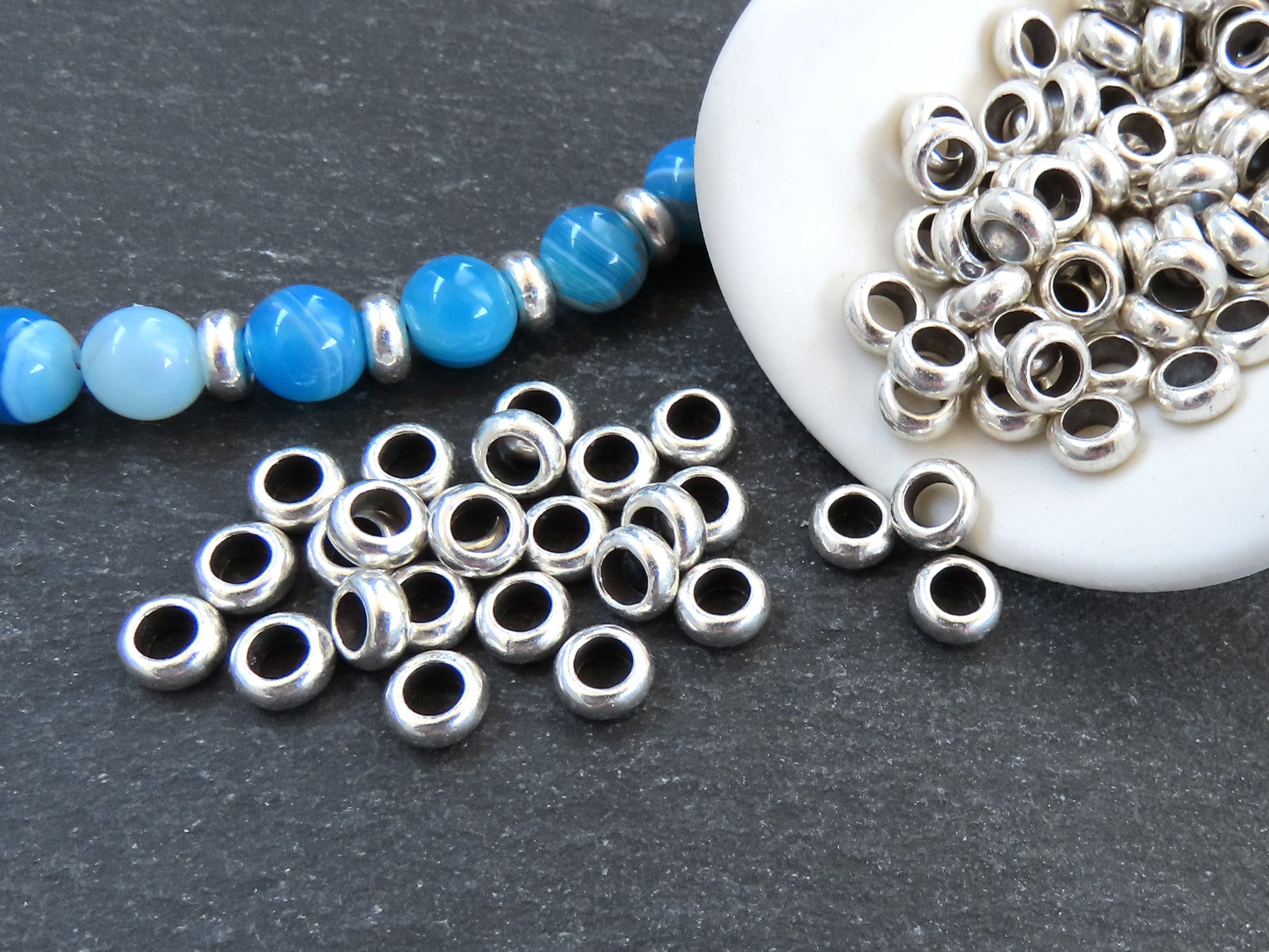 30pcs Brass Round Ring Beads Ring Spacers Surrounded Spacers 6mm-12mm 2  Colors to Choose BS015 