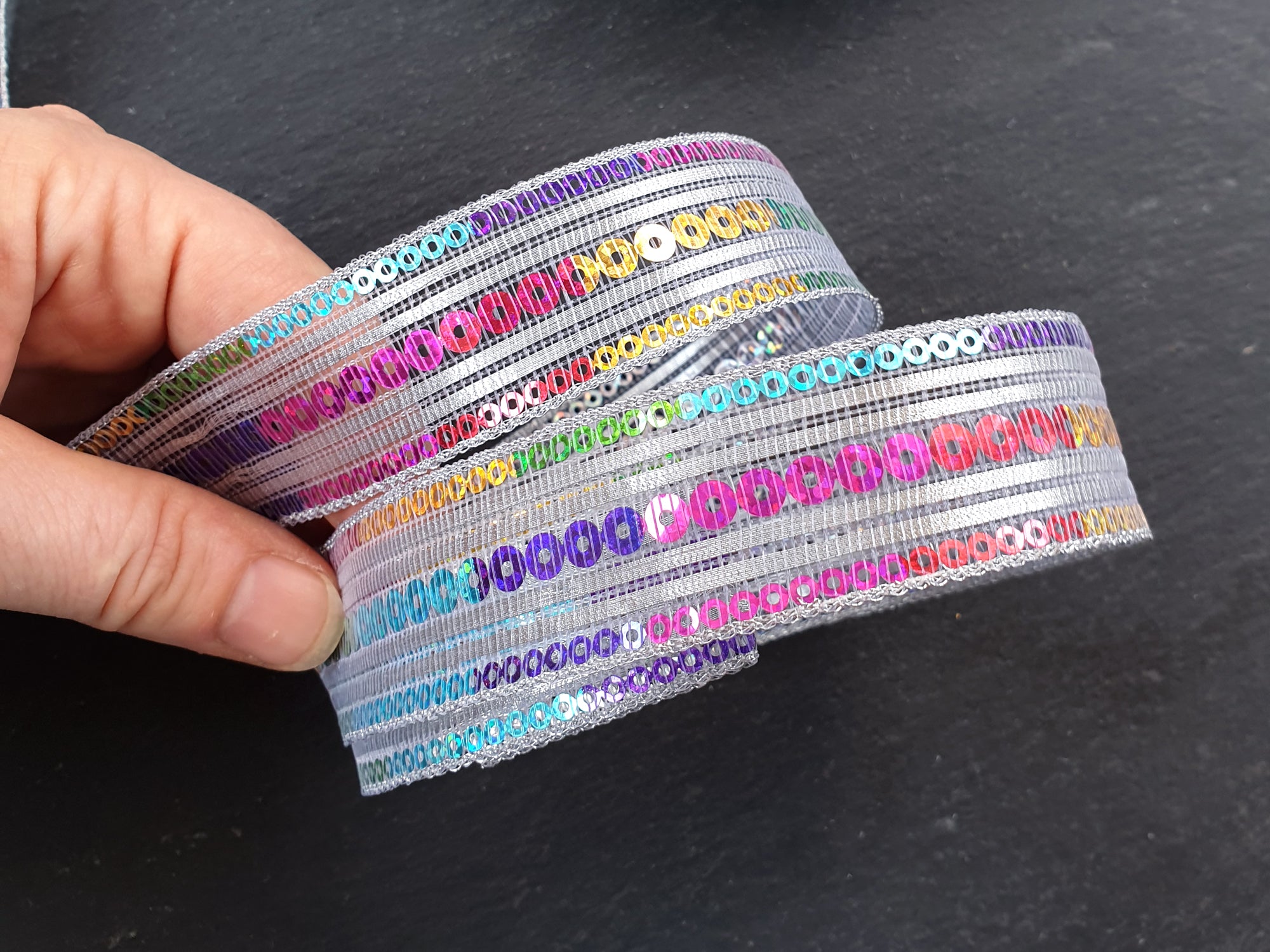 5yd Sequin Ribbons Glitter Sequin Ribbon Trims Roll for Craft Craft Projects Dance Clothing Bracelet, Size: As described