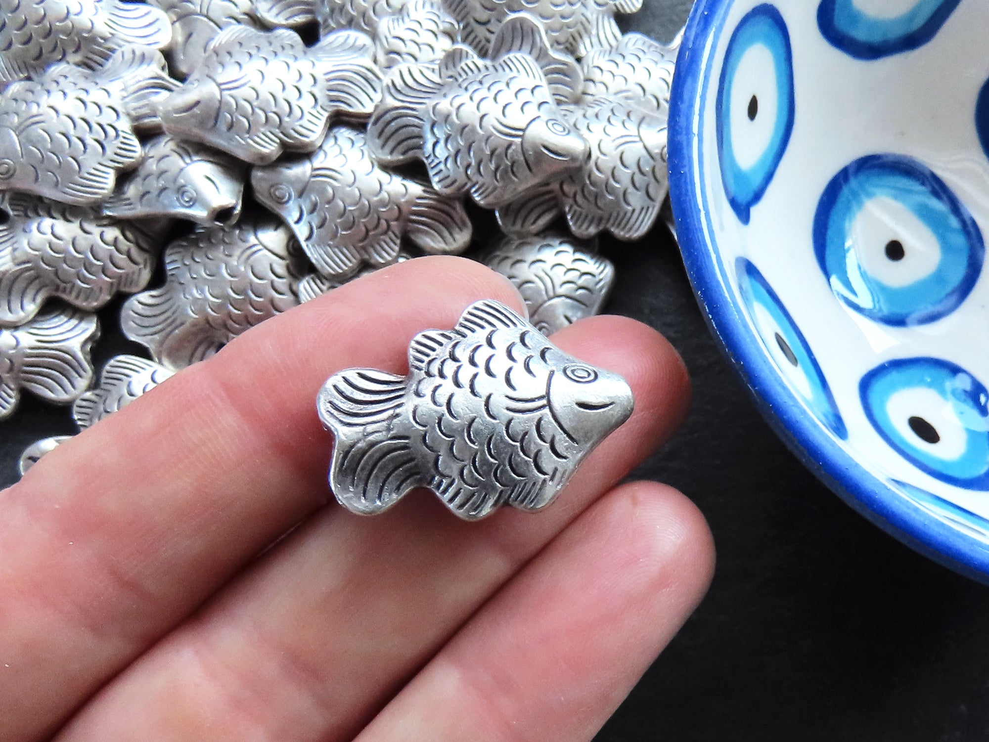Large Fish Bead Spacers, Tropical Fish Beads, Good Luck Bead, Amulet B –  LylaSupplies