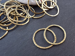2 Medium Organic Round Ring Closed Loop Pendant Connector 43mm - Antique Bronze Plated