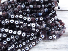 6 Mauve Purple Marble Evil Eye Nazar Glass Bead - Traditional Turkish Handmade Protective Lucky Amulet 16 mm VALUE PACK Turkish Glass Beads