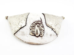 Large Conch Shell Tribal Necklace Collar Pendant - Bird Detail - Nepalese Handmade Silver Plated Brass