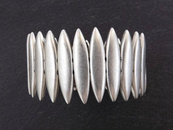 Elips Stretchy Silver Statement Bracelet - Authentic Turkish Style