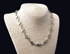 Silver Necklace Chain with Clasp, Chunky Statement Chain, Empty Chain, Blank chain, Necklace Supplies, Ribbon, Matte Antique Silver, 19"