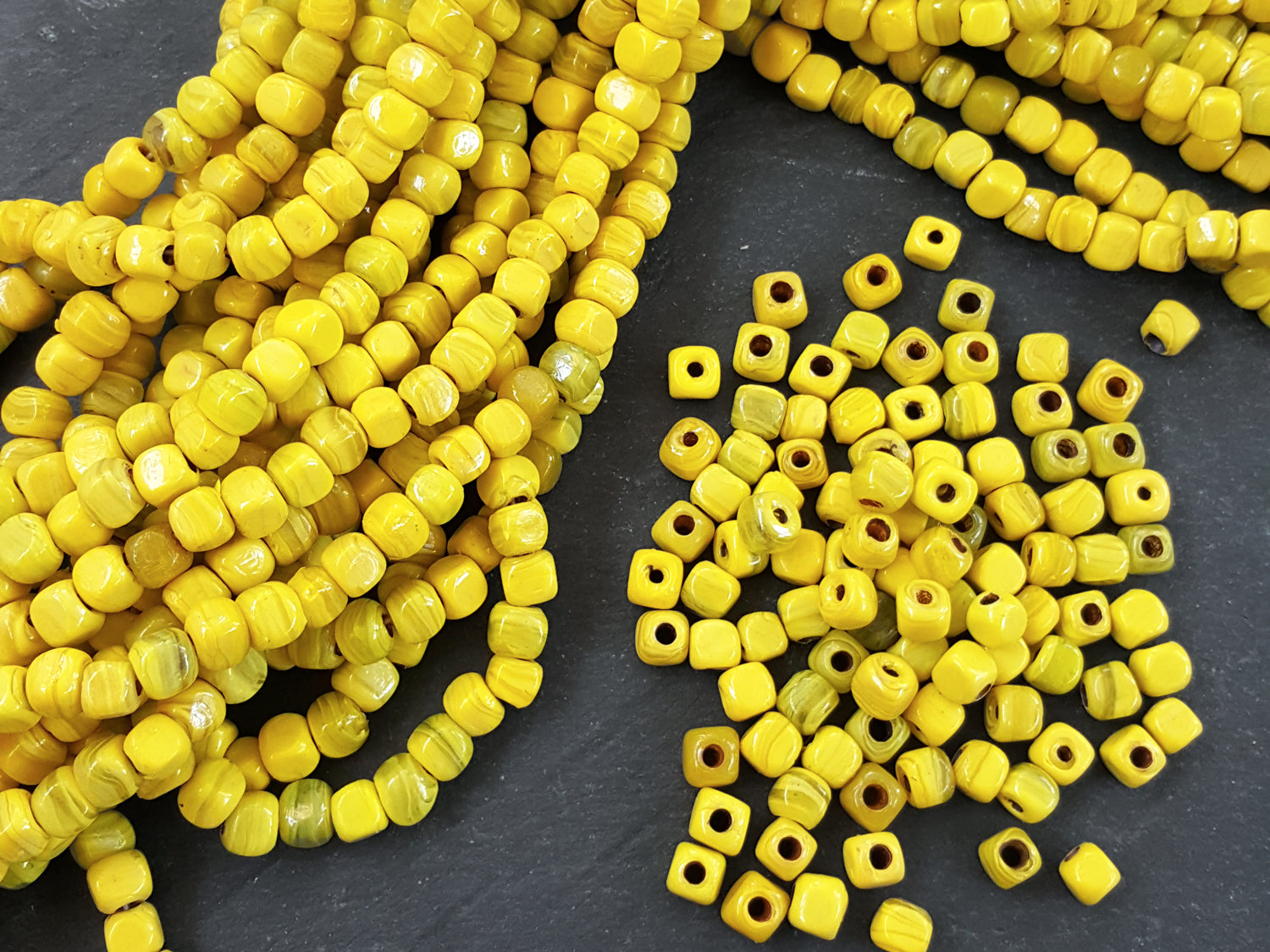 RARE Canary Yellow Antique Italian Glass Seed Beads 2mm Vivid Retro-yellow Glass  Beads for Embroidery & Jewelry Making CV235 