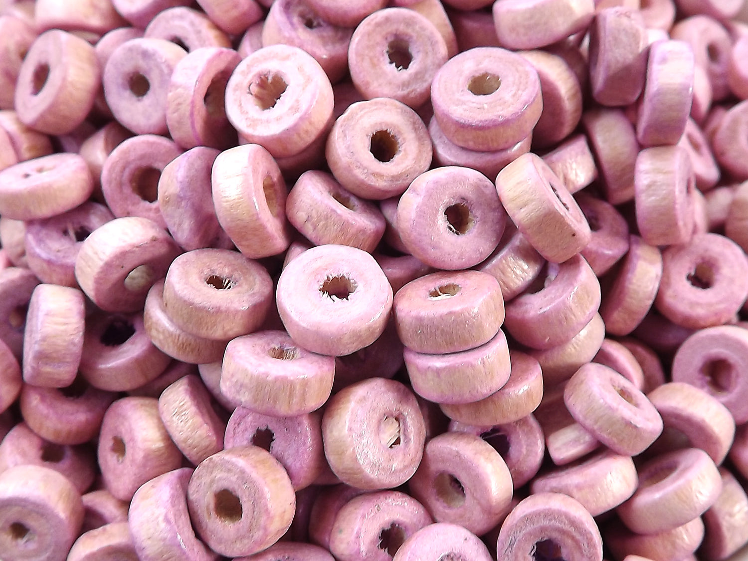 Powder Pink Round Rondelle Heishi Wood Beads Satin Varnished Plain Simple Round Smooth Ball Bead Spacers 8mm Choose 50pcs, 200pcs or 400pcs