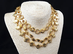 Gold Necklace Chain with Clasp, Paisley, Yin Yang, Blank chain, 22k Matte Gold Plated, 19"