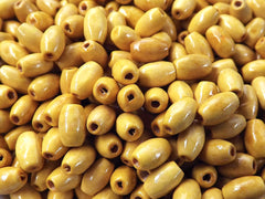Sunny Yellow Wood Oval Rice Tube Beads Satin Varnished Plain Simple Round Smooth Ball Wooden Bead Spacers 8mm Choose 50pcs, 200pcs or 400pcs