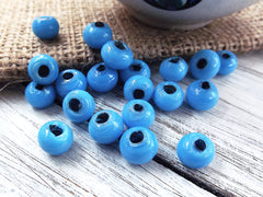 BULK - 50 Sky Blue Rustic Glass Bead - Traditional Turkish Artisan Handmade - 8mm - Turkish Glass Beads
