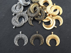 Rhombus Crescent Star Pendant - Jewelry Making Supplies - 3118