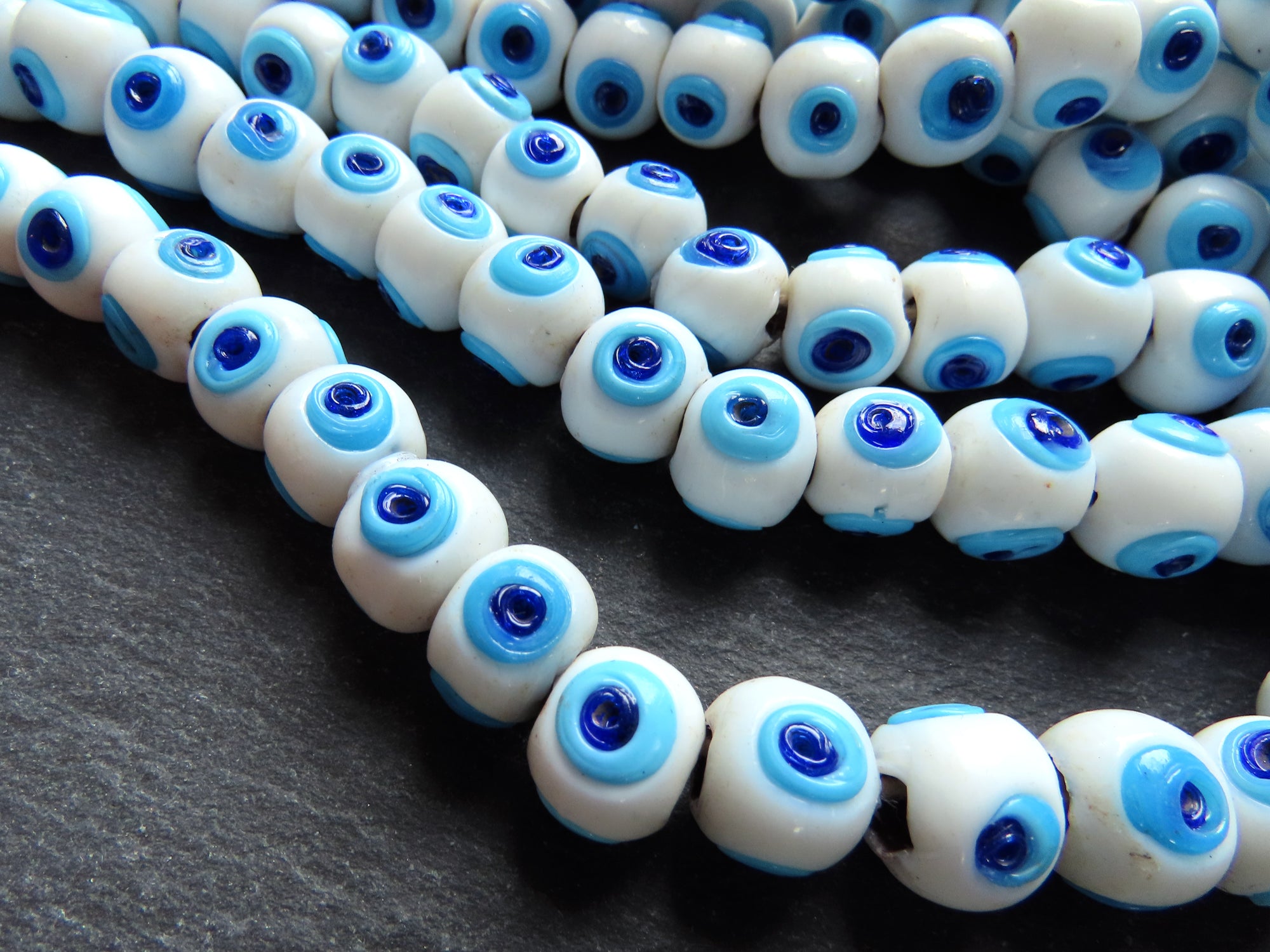 PURITY: Evil Eye Bead Wrap - White with Multi-Color Beads