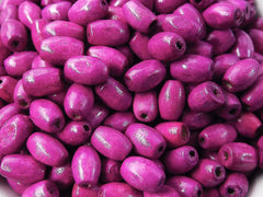 Violet Pink Wood Oval Rice Tube Beads Satin Varnished Plain Simple Round Smooth Ball Wooden Bead Spacers 8mm Choose 50pcs, 200pcs or 400pcs