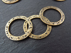 Bronze Ring Circle Link, Round Link Component, Organic Loop Pendant, Round Ring Pendant, Closed Loop, Antique Bronze Plated, 3PC
