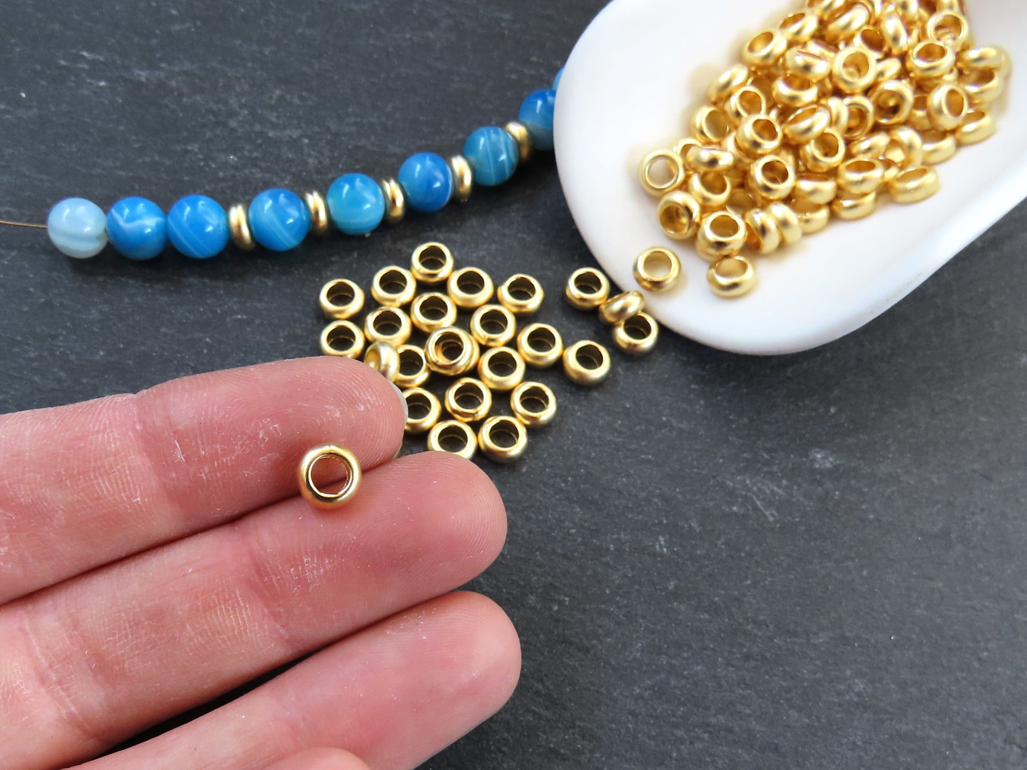 Bronze Heishi Washer Bead Spacers, Mykonos Greek Beads, Organic Round –  LylaSupplies