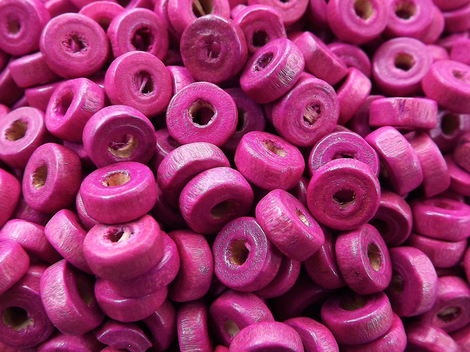 Violet Pink Round Rondelle Heishi Wood Beads Satin Varnished Plain Simple Round Smooth Ball Bead Spacers 8mm Choose 50pcs, 200pcs or 400pcs