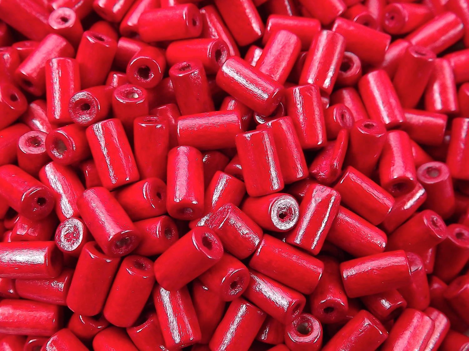 Poppy Red Wood Tube Beads Satin Varnished Plain Simple Round Smooth Ball Wooden Bead Spacers 8mm Choose 50pcs, 200pcs or 400pcs