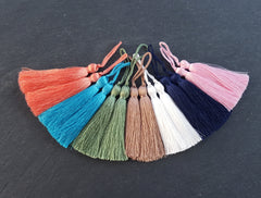 Long Baby Pink Silk Thread Tassels - 3 inches - 77mm - 2 pc
