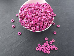 Bubblegum Pink Wood Beads, Pink Wooden Beads, Heishi Beads, Round Wood Spacers, Pink Beads, Pink Disc, 8mm Choose 50pcs, 200pcs or 400pcs