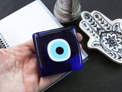 Blue Evil Eye Desktop Ornament, Turkish Nazar Eye Paperweight, Evil Eye Gift, Evil Eye Decor