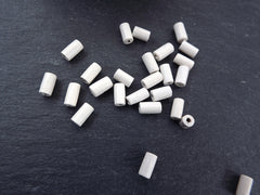 White Wood Tube Beads Satin Varnished Plain Simple Round Smooth Ball Wooden Bead Spacers 8mm Choose 50pcs, 200pcs or 400pcs