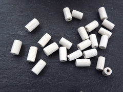 White Wood Tube Beads Satin Varnished Plain Simple Round Smooth Ball Wooden Bead Spacers 8mm Choose 50pcs, 200pcs or 400pcs