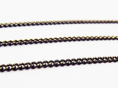 2.5 x 2mm Black Gold Brass Delicate Curb Chain - Black - 1 Meter or 3.3 Feet